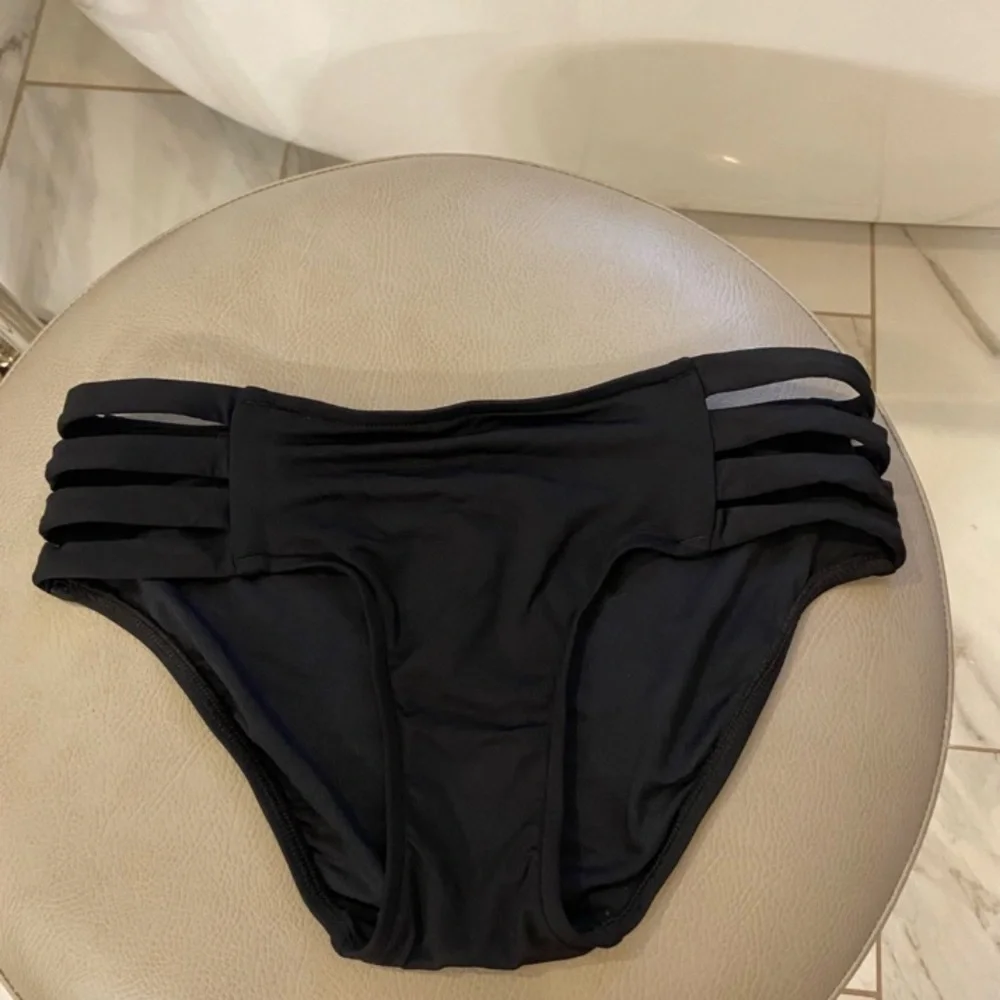 SEAFOLLY Black Inka Strappy Bikini Bottom 4
